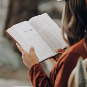 Woman reading the Bible