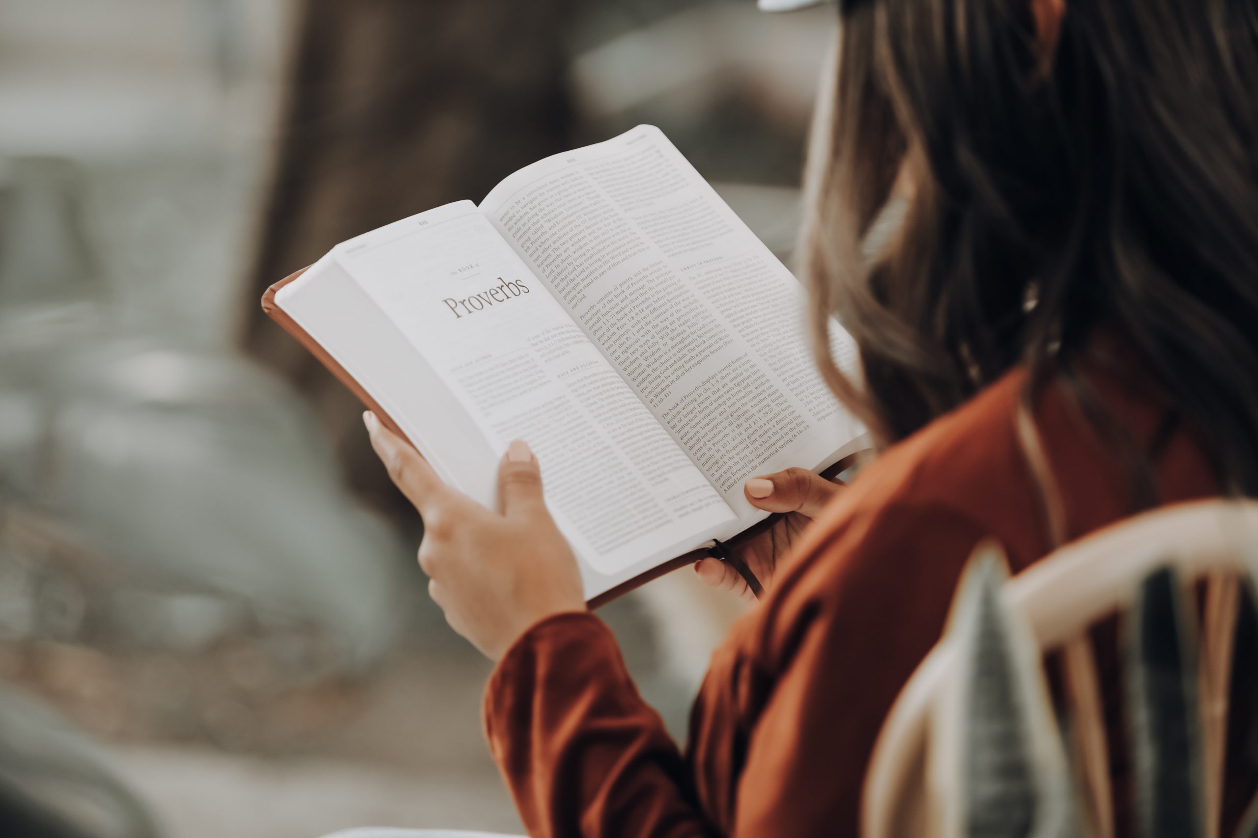 Woman reading the Bible