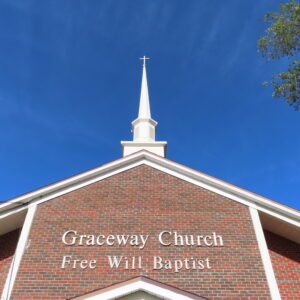 Picture of the Church Building looking towards the sky