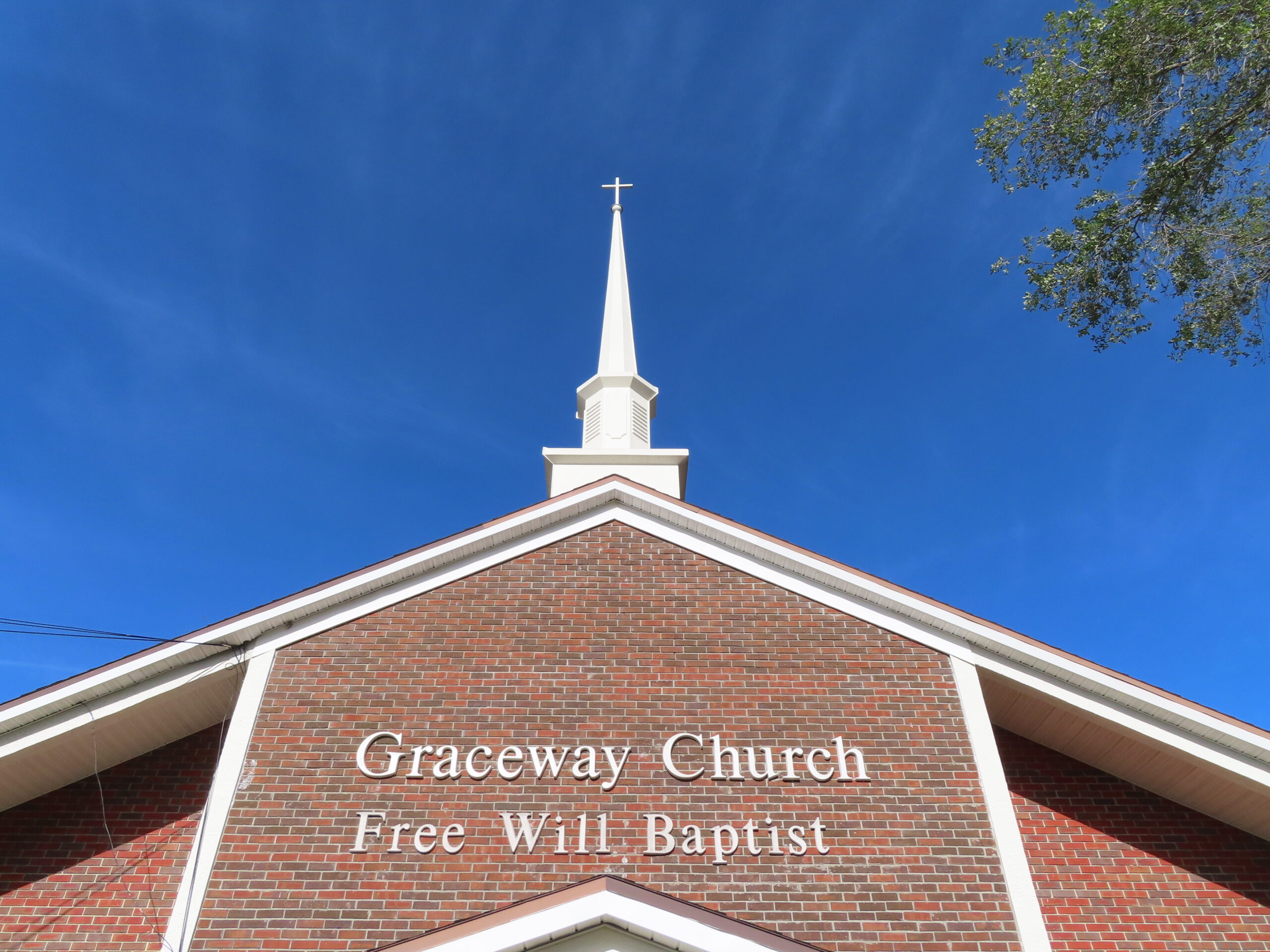 Picture of the Church Building looking towards the sky