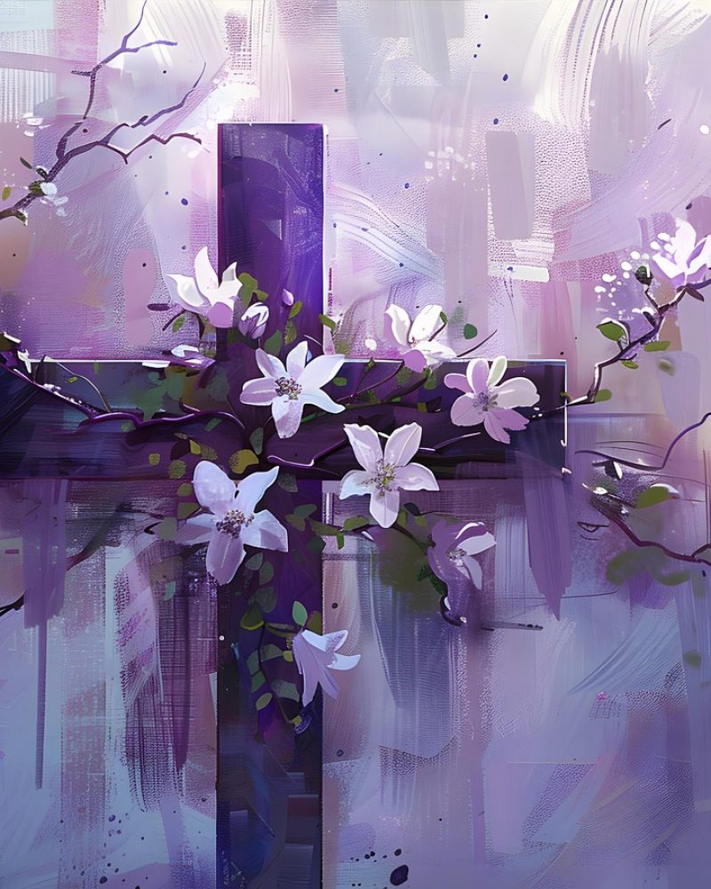 Cross with flowers